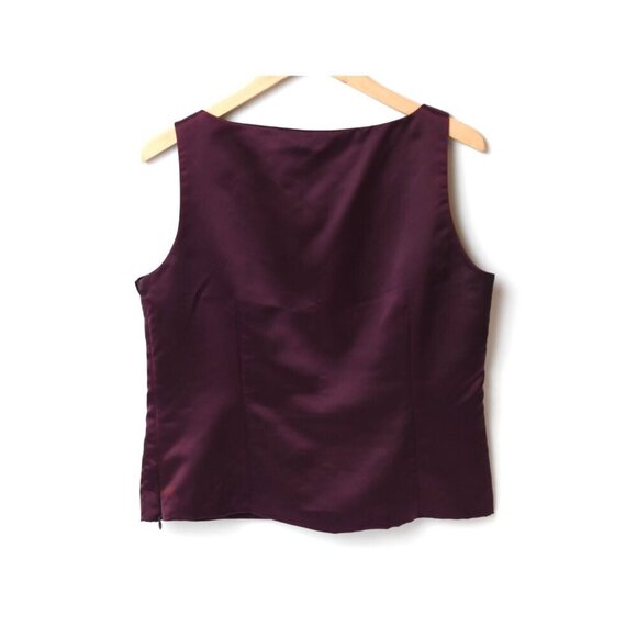 Vintage Laura Ashley Satin Blouse Top Size 10 Sleeveless Classic Elegant Rare - Picture 5 of 10